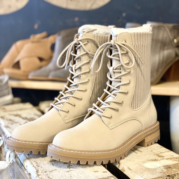 Infinity Raine Shoes - Rockstar Status Sock Style Boots-Almond